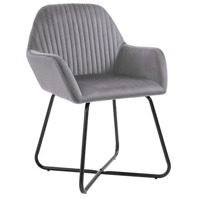 vidaXL Cadeiras de jantar 4 pcs veludo cinzento