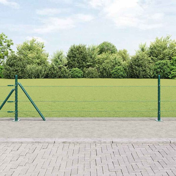 vidaXL Poste de Cerca Verde 25 x 0,5 m (malha de 13 mm) A&ccedil;o
