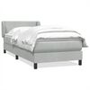 vidaXL Cama com molas/colch&atilde;o 100x220 cm veludo cinza-claro