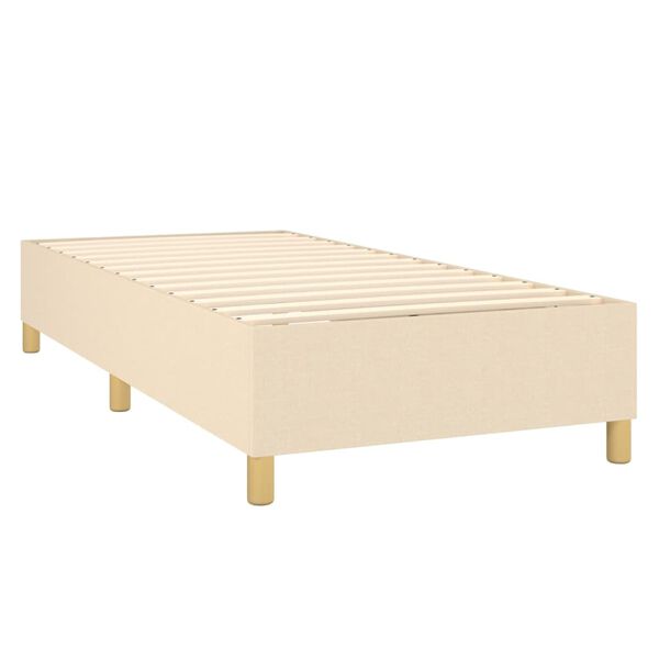 vidaXL Cama com molas/colch&atilde;o 100x200 cm tecido cor creme