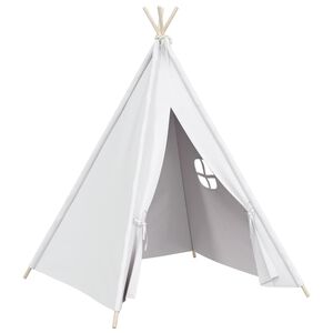 vidaXL Tenda teepee infantil c/ saco 120x120x150cm pele p&ecirc;ssego branco
