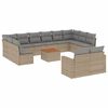 vidaXL 13 pcs conjunto de sof&aacute;s p/ jardim com almofad&otilde;es vime PE bege