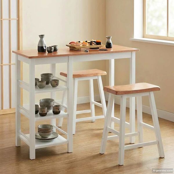 vidaXL Conjunto de bar 3 pcs MDF branco