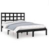 vidaXL Estrutura de cama casal 135x190 cm madeira maci&ccedil;a preto