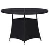vidaXL Mesa de jardim &Oslash;110x74 cm vime PE preto