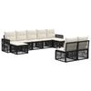 vidaXL Conjunto de Sof&aacute; de Jardim 9 unid. Preto e Branco Creme vime PE