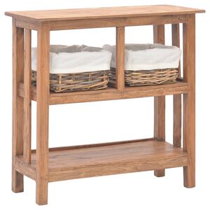 vidaXL Mesa consola em madeira de mogno maci&ccedil;a 69x28x70 cm