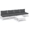 vidaXL 5 pcs conj. lounge de jardim com almofad&otilde;es antracite pinho