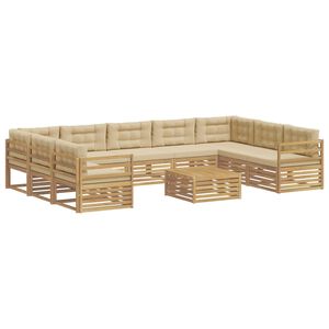 vidaXL Conjunto de Sof&aacute;s para Exterior 10 unid. Branco e Bege