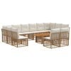 vidaXL Conjunto de Sof&aacute; de Jardim 13 unid. Natural e Branco Creme