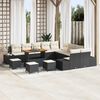vidaXL Conjunto de Sofá de Jardim com almofada 13 pcs Preto e Creme