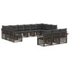 vidaXL Conjunto de Sof&aacute; de Jardim 13 pcs Cinzento vime PE