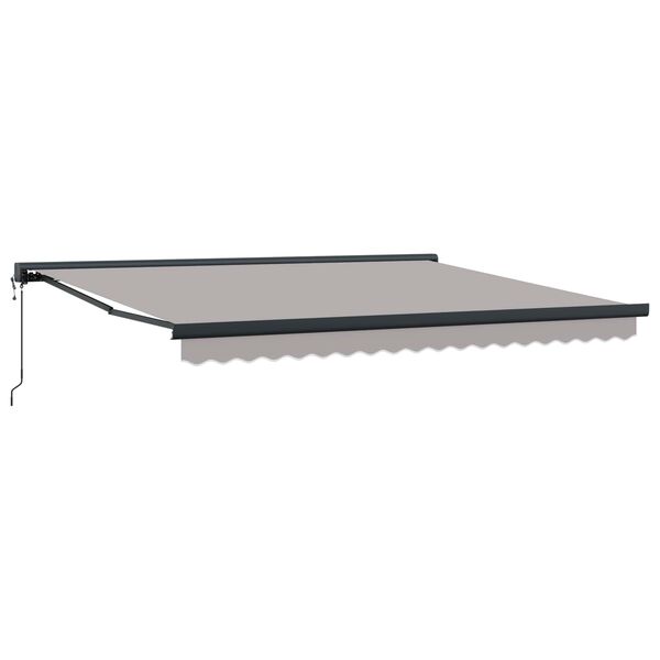 vidaXL Toldo Cinzento-claro 400 &times; 300 cm Poli&eacute;ster e Alum&iacute;nio