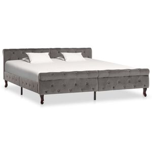 vidaXL Estrutura de cama 180x200 cm veludo cinzento