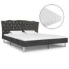 vidaXL Cama com colch&atilde;o 160x200 cm tecido cinzento-escuro