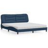 vidaXL Cama com colch&atilde;o Hvar 180x200 cm tecido azul