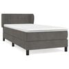 vidaXL Cama com molas/colch&atilde;o 80x200 cm veludo cinza-escuro