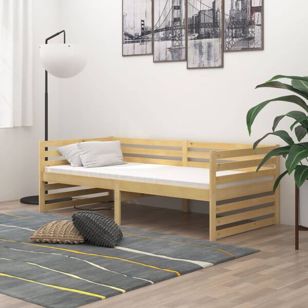 vidaXL Sof&aacute;-cama com colch&atilde;o 90x200 cm pinho maci&ccedil;o