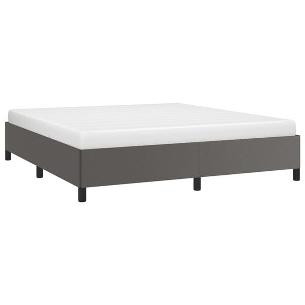 vidaXL Estrutura de cama 160x200 cm couro artificial cinzento