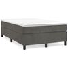 vidaXL Cama boxspring com colch&atilde;o 120x190 cm veludo cinzento-escuro