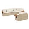 vidaXL 8 pcs conjunto de sof&aacute;s p/ jardim com almofad&otilde;es vime PE bege