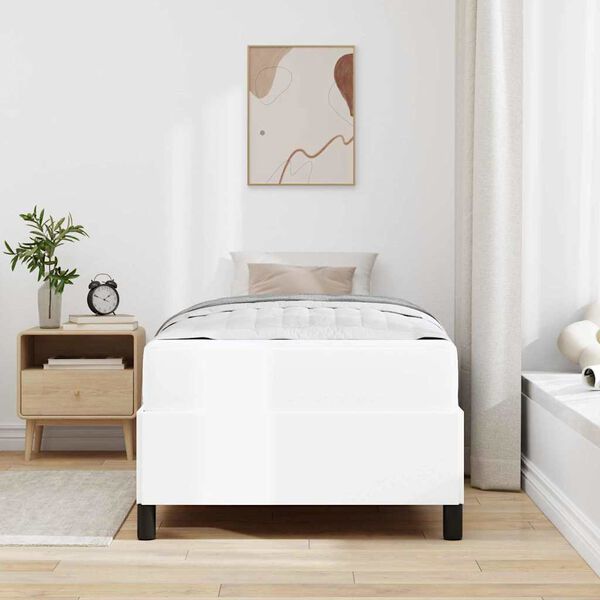 vidaXL Estrutura da Cama com colchão Branco 80 x 200 cm tecido