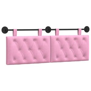 vidaXL Cabeceira Suspensa Rosa 130 x 55 x 7 cm tecido