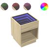 vidaXL Mesa de centro luzes LED Infinity 40x40x50 cm carvalho sonoma