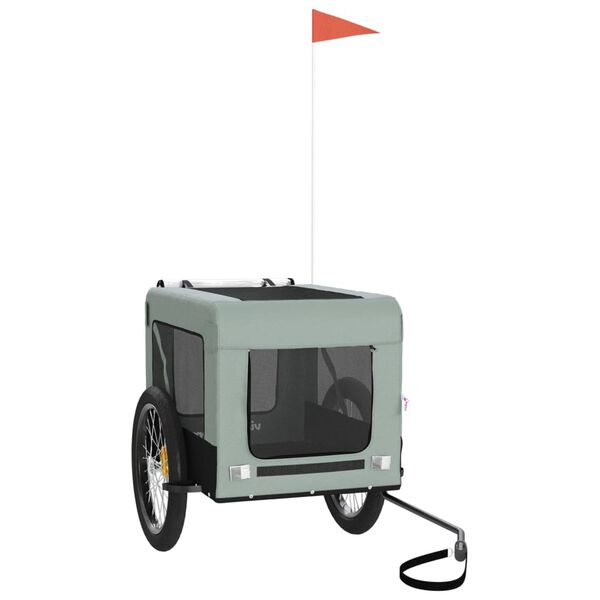 vidaXL Reboque de bicicleta p/ animais tecido oxford/ferro cinza/preto
