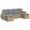 vidaXL 6 pcs conjunto de sof&aacute;s p/ jardim com almofad&otilde;es vime PE bege