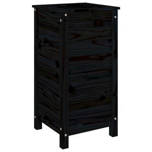 vidaXL Vaso/floreira de jardim 40x40x78 cm pinho maci&ccedil;o preto