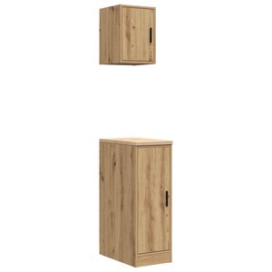 vidaXL Arm&aacute;rios de garagem 2pcs madeira processada carvalho artisiano
