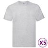 Fruit of the Loom T-shirts originais 5 pcs algodão 3XL cinzento