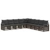 vidaXL Conjunto de Sof&aacute; de Jardim 9 unid. Cinzento vime PE