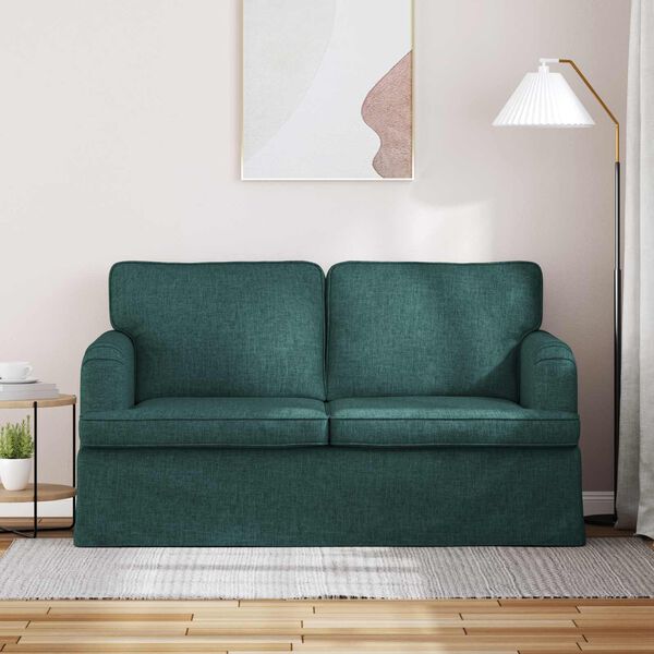 vidaXL Sof&aacute; Verde Escuro 144 x 80 x 85 cm tecido
