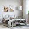 vidaXL Estrutura de cama com cabeceira e p&eacute;s 150x200 cm metal branco