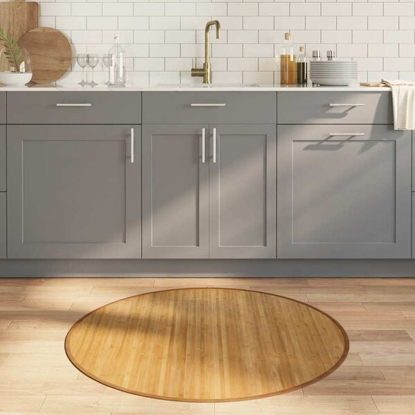 vidaXL Tapete redondo 100 cm bambu natural