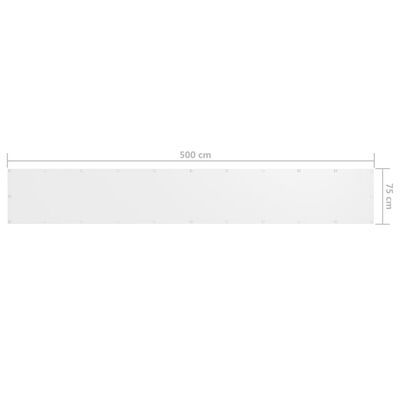 vidaXL Tela de varanda 75x500 cm tecido Oxford branco