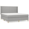 vidaXL Cama com molas/colch&atilde;o 180x200 cm tecido cinzento-claro