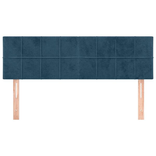vidaXL Cabeceiras azul-escuro 144x5x78/88 cm veludo