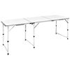 vidaXL Mesa de Acampamento Dobr&aacute;vel e Ajust&aacute;vel em alum&iacute;nio 180 x 60 cm
