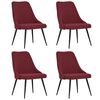 vidaXL Cadeiras de jantar 4 pcs tecido vermelho tinto