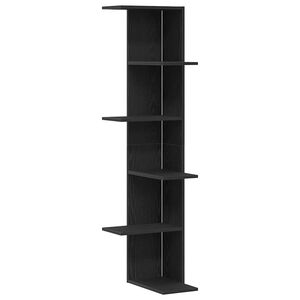 vidaXL Estante de Canto de Parede Carvalho Preto 36.5 x 36.5 x 140 cm