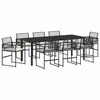 vidaXL Conjunto de Jantar para Jardim 9 unid. Preto vime PE