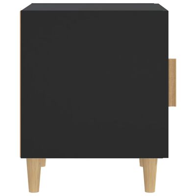 vidaXL Mesa de cabeceira madeira processada preto
