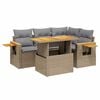 vidaXL 5 pcs conjunto de sof&aacute;s p/ jardim com almofad&otilde;es vime PE bege