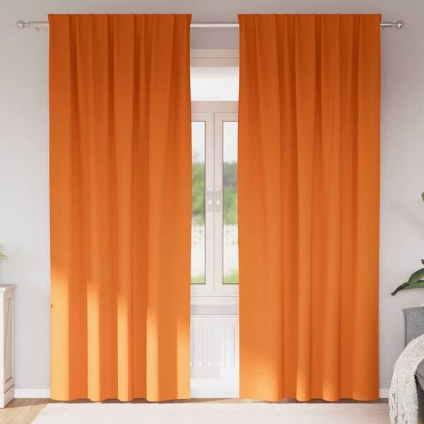 vidaXL Cortinas Blackout com Argolas 2 pcs Laranja Brilhante