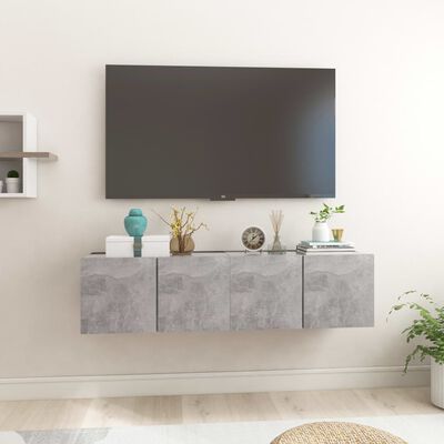 vidaXL Móveis de TV para parede 2 pcs 60x30x30 cm cinzento cimento