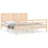 vidaXL Estrutura de cama Super King Size com cabeceira madeira maci&ccedil;a