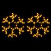 vidaXL Figuras de flocos de neves com LEDs 2pcs 38x37 cm branco quente